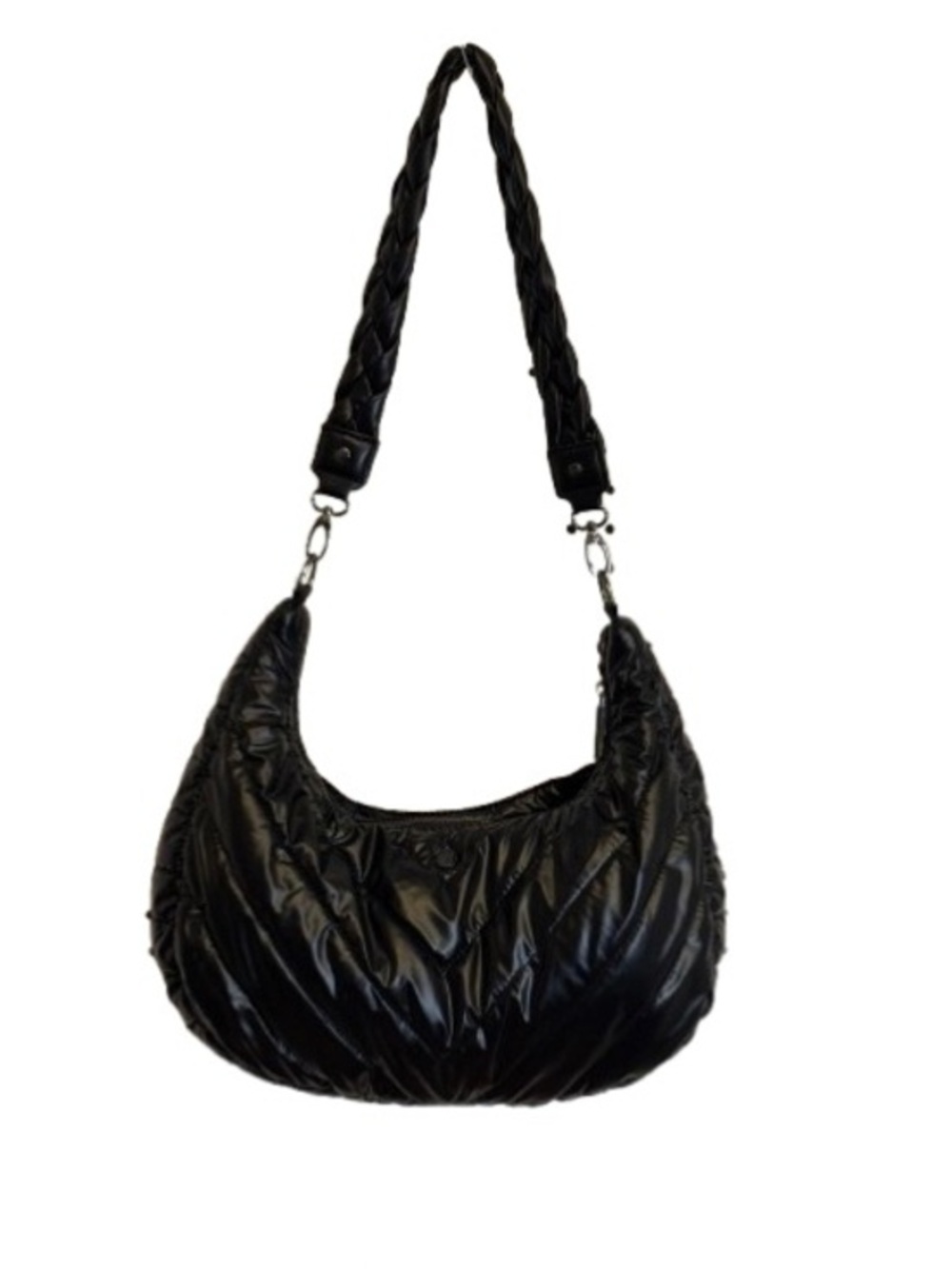 WanderFull Black Pearl Half Moon HydroHobo Quilted Bag
